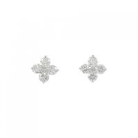 【リメイク】K18WG フラワー ダイヤモンドピアス 1.00CT