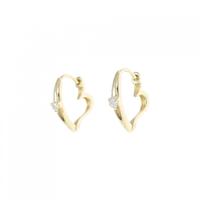 【新品】K10YG ハート ダイヤモンド ピアス 0.05CT