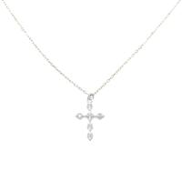 アガット クロス ダイヤモンド ネックレス 0.03CT