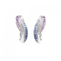 750WG/585WG サファイヤ ピアス 3.02CT