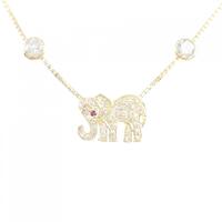 K18YG エレファント ルビー ネックレス 0.02CT