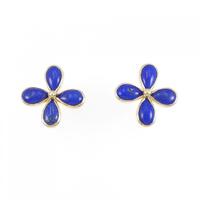 K18YG フラワー ラピスラズリ ピアス