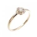 K18PG フラワー ダイヤモンド リング 0.11CT