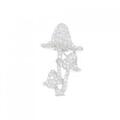 K18WG パヴェ キノコ ダイヤモンド ブローチ 1.95CT