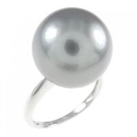 K18WG 黒蝶パール リング 13.3mm