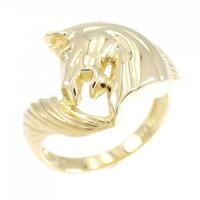 K18YG ホース ダイヤモンド リング 0.01CT