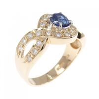 K18YG/PT サファイヤ リング 0.69CT