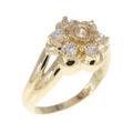 K18YG フラワー ダイヤモンド リング 0.40CT