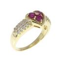 K18YG ハート ルビー リング 0.43CT