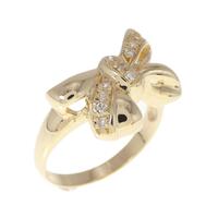 K18YG リボン ダイヤモンド リング 0.09CT