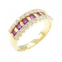 K18YG ルビー リング 0.70CT