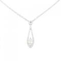K18WG ダイヤモンドネックレス 0.452ct L SI2 マーキスカット