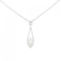 K18WG ダイヤモンドネックレス 0.452ct L SI2 マーキスカット