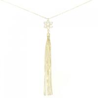K18YG フラワー ダイヤモンド ネックレス 0.52CT