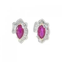 K18YG/PT/K18WG ルビー イヤリング 1.006CT