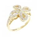 K18YG フラワー ダイヤモンド リング 0.32CT