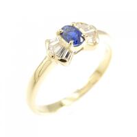K18YG リボン サファイヤ リング 0.20CT