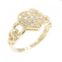 18KYG ハート ダイヤモンド リング 0.24CT