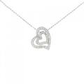 K14WG 2WAY ハート ダイヤモンド ネックレス 0.32CT