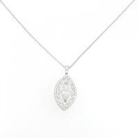 【リメイク】プラチナダイヤモンドネックレス 1.015CT D SI1 マーキスカット