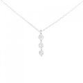 K18WG スリーストーン ダイヤモンド ネックレス 0.5CT