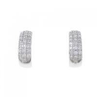K18WG/K14WG パヴェ ダイヤモンド ピアス 0.34CT