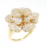 K18YG フラワー ダイヤモンド リング 1.30CT