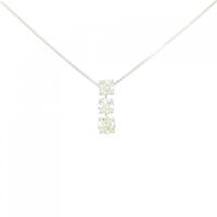 K18WG スリーストーン ダイヤモンド ネックレス 1.06CT