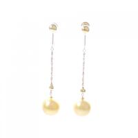 K18YG 白蝶パール イヤリング 8.5mm