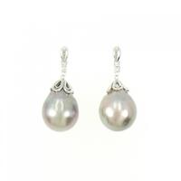 PT 黒蝶パール ピアス 13.6mm