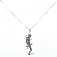 750WG/K18WG トカゲ ダイヤモンド ネックレス