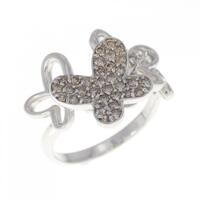 K18WG バタフライ ダイヤモンド リング 0.29CT
