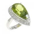 K18WG ペリドット リング 5.88CT