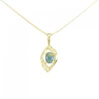 18CT/K18 ブラックオパール ネックレス