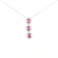 K18WG ルビー ネックレス 1.38CT