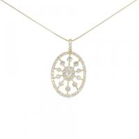 K18YG フラワー ダイヤモンド ネックレス 1.00CT