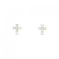 PT クロス ダイヤモンド ピアス 0.12CT