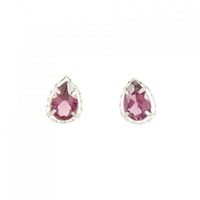 K18WG ガーネット ピアス 2.00CT