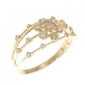 K18YG フラワー ダイヤモンド リング 0.25CT