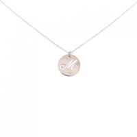 K18PG イニシャルM ダイヤモンド ネックレス 0.03CT