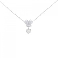 K18WG バタフライ ダイヤモンド ネックレス 0.162CT