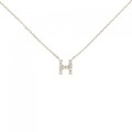 K18YG イニシャルH ダイヤモンド ネックレス 0.04CT
