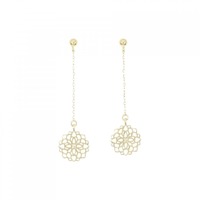 K18YG フラワー ダイヤモンド ピアス