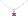 750WG クローバー ルビー ネックレス 0.88CT
