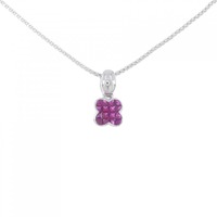 750WG クローバー ルビー ネックレス 0.88CT