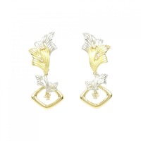 K18YG/PT ダイヤモンド イヤリング 0.22CT