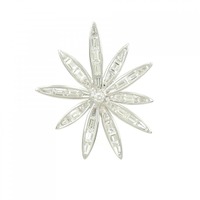 K18WG フラワー ダイヤモンド ブローチ 2.02CT