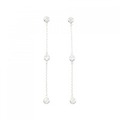 K18WG スリーストーン ダイヤモンド ピアス 0.30CT