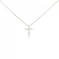 K18WG クロス ダイヤモンド ネックレス 0.14CT