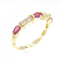 K18YG ルビー リング 0.42CT